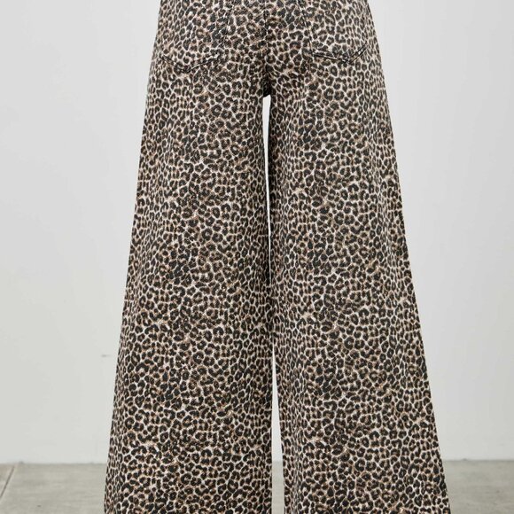 High End Boutique Animal Print Wide Leg High Rise Plus Size Pants Size 3X - Picture 8 of 8